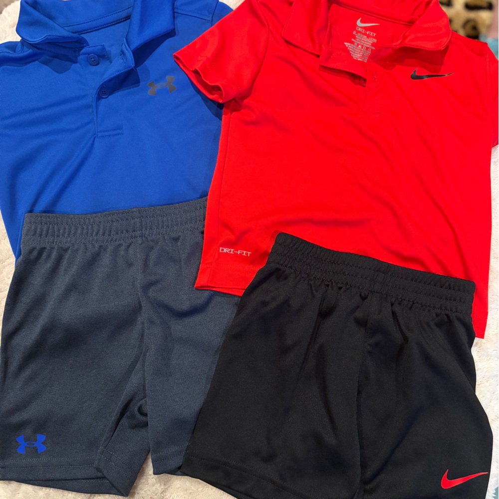 Nike Kids Shorts Bundle in Red, Black, and Blue